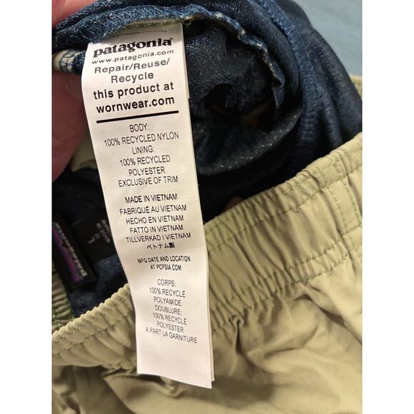 Patagonia kid's lined baggie shorts, Youth L 7 in. inseam green - Picture 5 of 5